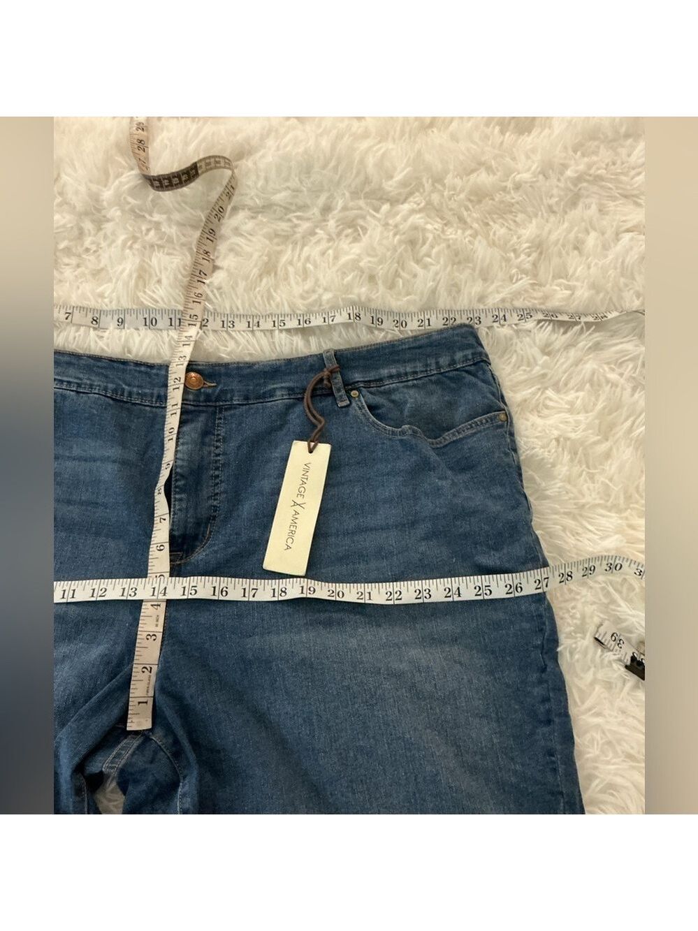 Vintage America Boho Bermuda Denim Shorts – Women’s Plus Size 26W – NWT - Picture 12 of 14